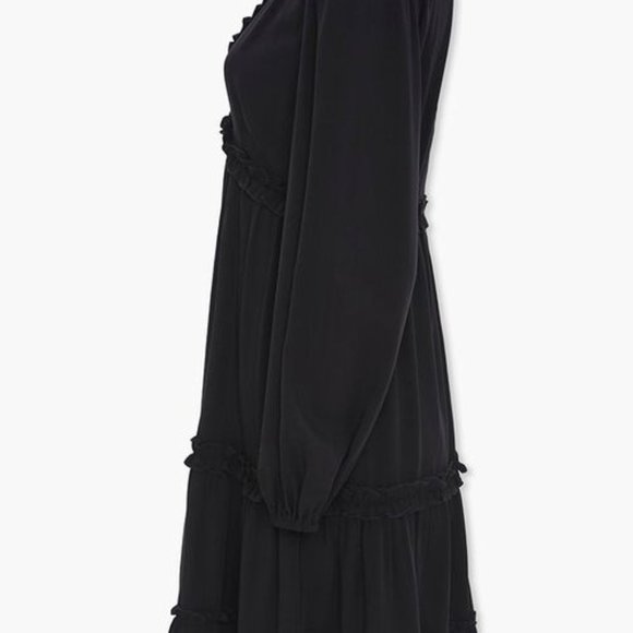 Forever 21 Black Ruffle-Trim Mini Dress Size Sm - Picture 3 of 8